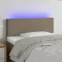 Tăblie de pat cu LED, gri taupe, 200x5x78/88 cm, textil GartenMobel Dekor
