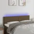 Tăblie de pat cu LED, gri taupe, 144x5x78/88 cm, textil GartenMobel Dekor