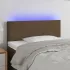 Tăblie de pat cu LED, gri taupe, 80x5x78/88 cm, textil GartenMobel Dekor
