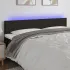 Tăblie de pat cu LED, gri taupe, 200x5x78/88 cm, textil GartenMobel Dekor