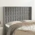 Tăblie de pat cu aripioare gri deschis 163x16x118/128cm catifea GartenMobel Dekor