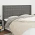Tăblie de pat cu aripioare gri închis 163x16x118/128 cm textil GartenMobel Dekor