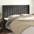 Tăblie de pat cu aripioare gri închis 83x16x118/128 cm catifea GartenMobel Dekor