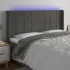 Tăblie de pat cu LED, roz, 183x16x118/128 cm, catifea GartenMobel Dekor