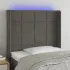 Tăblie de pat cu LED, roz, 83x16x118/128 cm, catifea GartenMobel Dekor