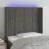 Tăblie de pat cu LED, gri închis, 83x16x78/88 cm, catifea GartenMobel Dekor