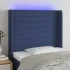 Tăblie de pat cu LED, gri deschis, 103x16x118/128 cm, textil GartenMobel Dekor