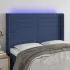 Tăblie de pat cu LED, gri deschis, 147x16x118/128 cm, textil GartenMobel Dekor