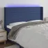 Tăblie de pat cu LED, gri deschis, 203x16x118/128 cm, textil GartenMobel Dekor