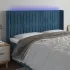 Tăblie de pat cu LED, gri deschis, 163x16x118/128 cm, catifea GartenMobel Dekor