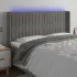 Tăblie de pat cu LED, gri deschis, 203x16x118/128 cm, catifea GartenMobel Dekor