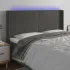 Tăblie de pat cu LED, gri închis, 93x16x118/128 cm, catifea GartenMobel Dekor
