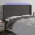 Tăblie de pat cu LED, gri închis, 93x16x118/128 cm, catifea GartenMobel Dekor