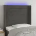 Tăblie de pat cu LED, gri închis, 93x16x118/128 cm, catifea GartenMobel Dekor