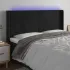 Tăblie de pat cu LED, gri închis, 183x16x118/128 cm, catifea GartenMobel Dekor