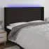 Tăblie de pat cu LED, gri deschis, 183x16x118/128 cm, textil GartenMobel Dekor