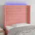 Tăblie de pat cu LED, gri închis, 103x16x118/128 cm, catifea GartenMobel Dekor