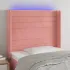 Tăblie de pat cu LED, gri închis, 83x16x118/128 cm, catifea GartenMobel Dekor