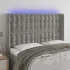 Tăblie de pat cu LED, gri deschis, 163x16x118/128 cm, catifea GartenMobel Dekor