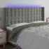Tăblie de pat cu LED, gri deschis, 163x16x118/128 cm, catifea GartenMobel Dekor