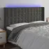 Tăblie de pat cu LED, roz, 163x16x118/128 cm, catifea GartenMobel Dekor