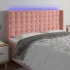 Tăblie de pat cu LED, roz, 163x16x118/128 cm, catifea GartenMobel Dekor