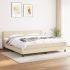 Pat box spring cu saltea, crem, 160x200 cm, material textil GartenMobel Dekor