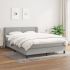 Pat continental cu saltea, crem, 140x200 cm, material textil GartenMobel Dekor