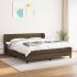 Pat box spring cu saltea, maro închis, 160x200 cm, textil GartenMobel Dekor