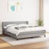 Pat box spring cu saltea, gri deschis, 200x200 cm, textil GartenMobel Dekor