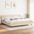Pat box spring cu saltea, crem, 140x200 cm, textil GartenMobel Dekor