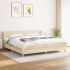 Pat box spring cu saltea, gri închis, 200x200 cm, textil GartenMobel Dekor