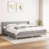 Pat box spring cu saltea, gri deschis, 140x190 cm, textil GartenMobel Dekor