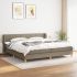 Pat box spring cu saltea, gri taupe, 100x200 cm, textil GartenMobel Dekor