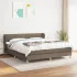 Pat box spring cu saltea, gri taupe, 140x200 cm, textil GartenMobel Dekor