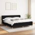 Pat box spring cu saltea, crem, 160x200 cm, material textil GartenMobel Dekor
