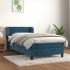 Pat box spring cu saltea, albastru închis, 160x200 cm, catifea GartenMobel Dekor