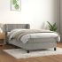 Pat box spring cu saltea, gri deschis, 160x200 cm, catifea GartenMobel Dekor