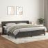 Pat box spring cu saltea, gri închis, 160x200 cm, catifea GartenMobel Dekor
