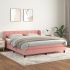 Pat box spring cu saltea, gri deschis, 160x200 cm, catifea GartenMobel Dekor