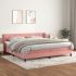 Pat box spring cu saltea, roz, 160x200 cm, catifea GartenMobel Dekor
