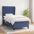 Pat box spring cu saltea, gri închis, 90x190 cm, textil GartenMobel Dekor