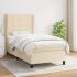 Pat box spring cu saltea, crem, 160x200 cm, material textil GartenMobel Dekor