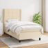 Pat box spring cu saltea, gri închis, 90x200 cm, textil GartenMobel Dekor