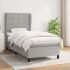 Pat continental cu saltea, gri deschis, 160x200 cm, textil GartenMobel Dekor
