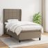 Pat box spring cu saltea, gri închis, 90x190 cm, textil GartenMobel Dekor