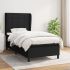 Pat box spring cu saltea, negru, 160x200 cm, textil GartenMobel Dekor