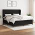 Pat box spring cu saltea, negru, 200x200 cm, textil GartenMobel Dekor