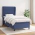 Pat continental cu saltea, albastru, 160x200cm, material textil GartenMobel Dekor