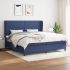 Pat continental cu saltea, albastru, 160x200cm, material textil GartenMobel Dekor